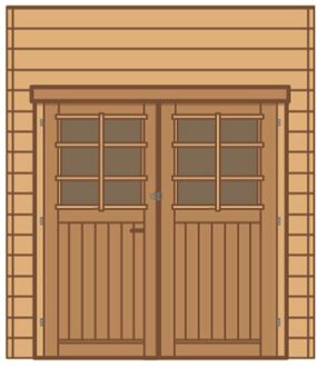 Solid Voorwand Met Dubbele Deur ‘s7732’ Geïmpregneerd Hout 210x240cm