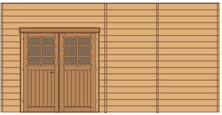 Solid Voorwand Met Dubbele Deur ‘s7746’ Geïmpregneerd Hout 480x245cm