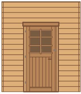 Solid Voorwand Met Enkele Deur ‘s7733’ Geïmpregneerd Hout 210x240cm
