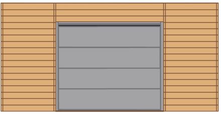 Solid Voorwand Met Sectionale Garagedeur ‘s7750’ Geïmpregneerd Hout 480 X 245 Cmt Voor Carport Basis 6x5m