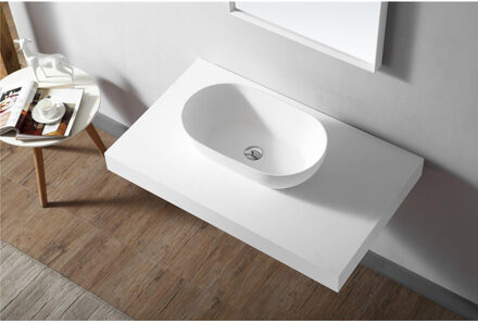 Solid Waskom - 56x32x15.5cm - solid surface - mat wit XA-A78 Wit mat