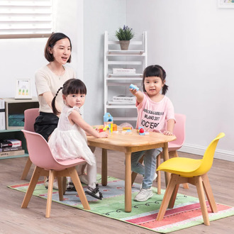 Solid Wood Backrest Children Chair Home Student Chair Kindergarten Study Chair Soft Bag Cushion Gold Waist Line Kids Furniture