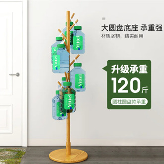 Solid Wood Bedroom Modern Floor Coat Rack Nordic Ins Household Clothes Hanging Bag Storage Hanging