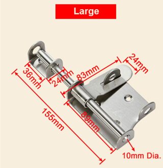 Solide Roestvrij Stalen Deur Bolt Huis Beveiliging 120x45mm Barrel Bolt Thuis Gate Venster Veiligheid Hardware Barrel Bolt lock Klink groot 155X83mm