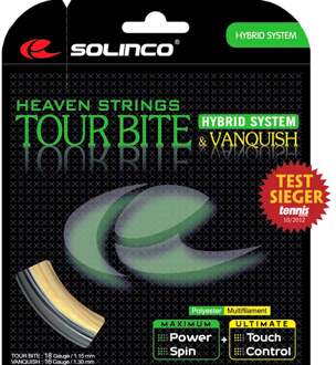 Solinco Tour Bite 6,8m Silber + Vanquish 6,3m Set Snaren 13,1m-Zilver,Natuurlijke Kleuren - 1.20