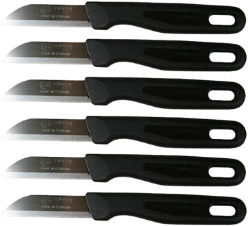 Solingen schilmesje - 6x - zwart - 16 cm - Keukengerei - aardappel schilmesjes