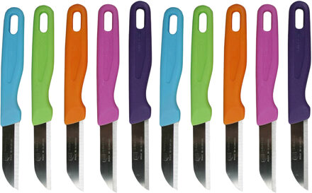 Solingen schilmesjes/aardappelmesjes - gekleurd - 10x stuks - 16 cm - Keukengerei