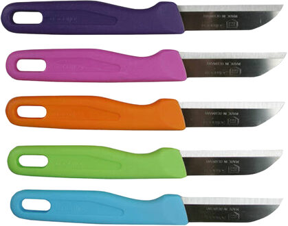 Solingen schilmesjes/aardappelmesjes - gekleurd - 6x stuks - 16 cm - Keukengerei