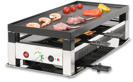 Solis 791 Table Grill 5 in 1 Gourmet - 8 Personen Gourmetset Zwart