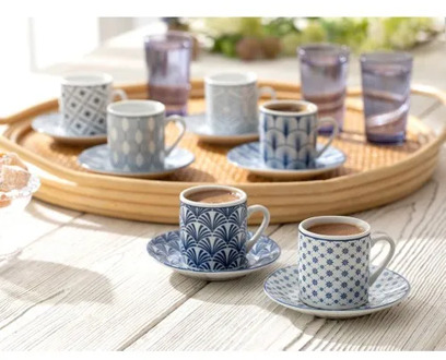 Solita Porcelain 6-Piece Coffee Cup Set 80 Ml Blue