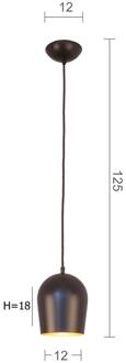 Solo Glo12 hanglamp in bruin-zwart bruinzwart, bladgoud