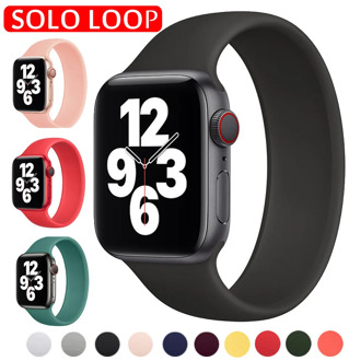 Solo Strap for Apple Watch 6 5/SE band Silicone 40mm 44mm Elastic Bands Sport for Iwatch Series 6/SE/5 4 3 38mm 42mm Bracelet