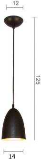 Solo Tul14 hanglamp in bruin-zwart bruinzwart, bladgoud