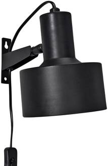 Solo wandlamp met stekker, mat zwart