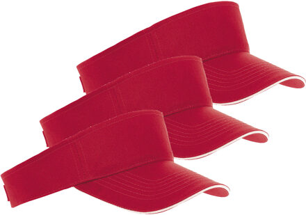 Sols 10x Rode/witte zonnekleppen petjes voor volwassenen