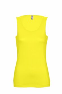 Sols Basic tanktop - geel - voor dames - mouwloos shirt - katoen