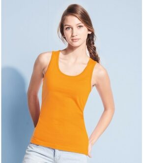 Sols basic tanktop - oranje - voor dames - mouwloos shirt - katoen