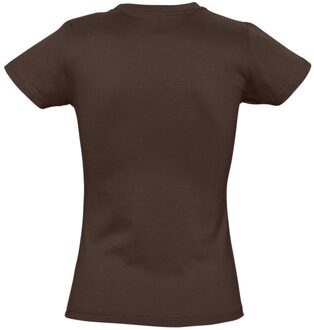 Sols Dames/dames Imperial Heavy Short Sleeve T-Shirt (Chocolade) - maat M Chocoladebruin