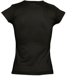 Sols Dames/dames Maan V Hals T-Shirt met korte mouwen (Diep zwart) - 2XL