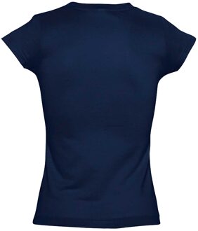 Sols Dames/dames Maan V Hals T-Shirt met korte mouwen (Franse marine) - maat S Navy