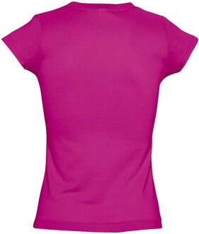 Sols Dames/dames Maan V Hals T-Shirt met korte mouwen (Fuchsia) - S