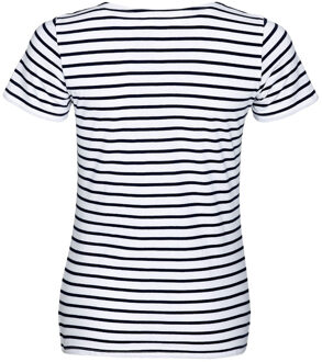 Sols Dames/dames Miles Gestreept T-Shirt met korte mouwen (Wit/Zwaar) - maat XL