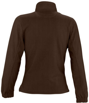 Sols Dames/dames North Full Zip Fleece Jacket (Donkere chocolade) - maat S Chocoladebruin