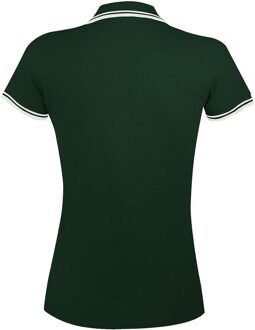Sols Dames/dames Pasadena getipt korte mouw Pique Polo Shirt (Bos/Wit) - maat L Groen