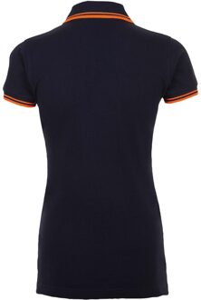 Sols Dames/dames Pasadena getipt korte mouw Pique Polo Shirt (Franse marine/Neon Orange) Navy - 2XL