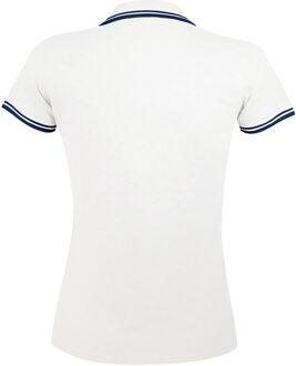 Sols Dames/dames Pasadena getipt korte mouw Pique Polo Shirt (Wit/Zwaar) - maat S