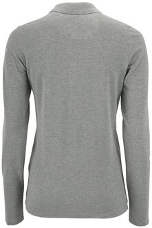 Sols Dames/dames Perfecte Lange Mouw Pique Polo Shirt (Grijze Mergel) - maat Grijs