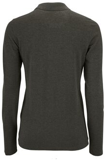Sols Dames/dames Perfecte Lange Mouw Pique Polo Shirt (Houtskool mergel)