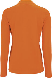 Sols Dames/dames Perfecte Lange Mouw Pique Polo Shirt (Oranje) - maat 2XL