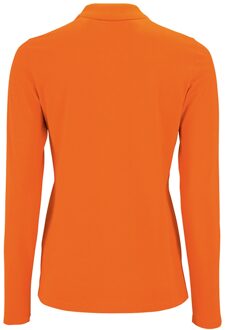 Sols Dames/dames Perfecte Lange Mouw Pique Polo Shirt (Oranje) - maat