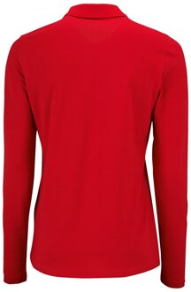 Sols Dames/dames Perfecte Lange Mouw Pique Polo Shirt (Rood) - maat 3XL