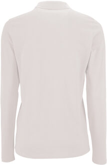 Sols Dames/dames Perfecte Lange Mouw Pique Polo Shirt (Wit)