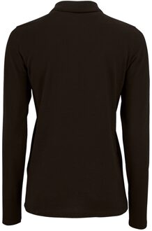 Sols Dames/dames Perfecte Lange Mouw Pique Polo Shirt (Zwart)