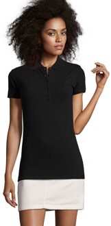 Sols Dames/dames Phoenix Phoenix Polo met Korte Mouwen (Zwart) - maat XL