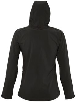 Sols Dames/dames Replay Hooded Soft Shell Jacket (ademend, winddicht en waterbestendig) (Zwart) - maat