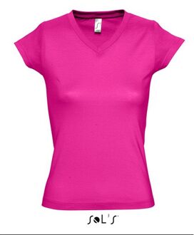 Sols Dames t-shirt  V-hals fuchsia 36 (S)