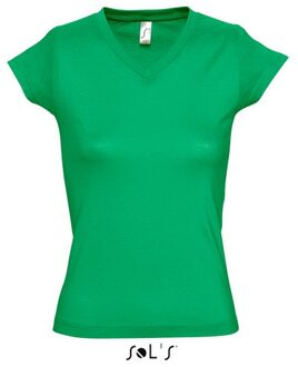 Sols Dames t-shirt  V-hals grasgroen 42 (XL)