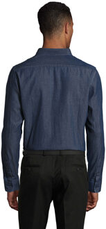 Sols Heren Barry Denim Shirt met lange mouwen (Denim Brut) Blauw - XL