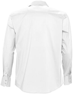 Sols Heren Brighton Lange Mouw Gepast Werkoverhemd (Wit) - XL