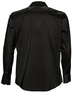 Sols Heren Brighton Lange Mouw Gepast Werkoverhemd (Zwart) - 3XL