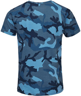 Sols Heren Camo T-Shirt met korte mouwen (Blauwe Camo) - maat XL