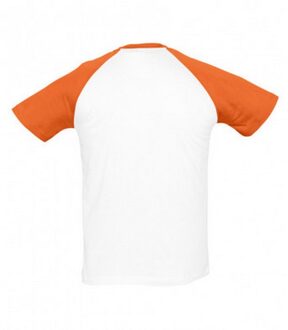 Sols Heren Funky Contrast T-Shirt met korte mouwen (Wit/oranje) - 2XL