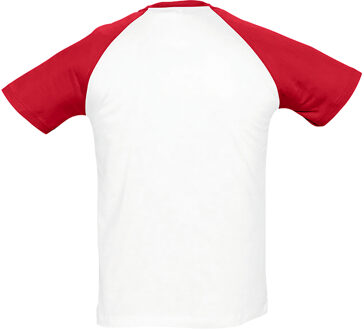 Sols Heren Funky Contrast T-Shirt met korte mouwen (Wit/rood)
