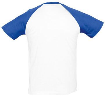 Sols Heren Funky Contrast T-Shirt met korte mouwen (Wit/royaal blauw) - S