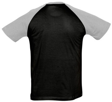 Sols Heren Funky Contrast T-Shirt met korte mouwen (Zwart/Grijze Marl) - maat S