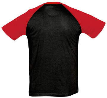 Sols Heren Funky Contrast T-Shirt met korte mouwen (Zwart/Rood) - maat